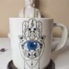 Caneca Mão De Fátima Hamsa Proteção Olho Grego