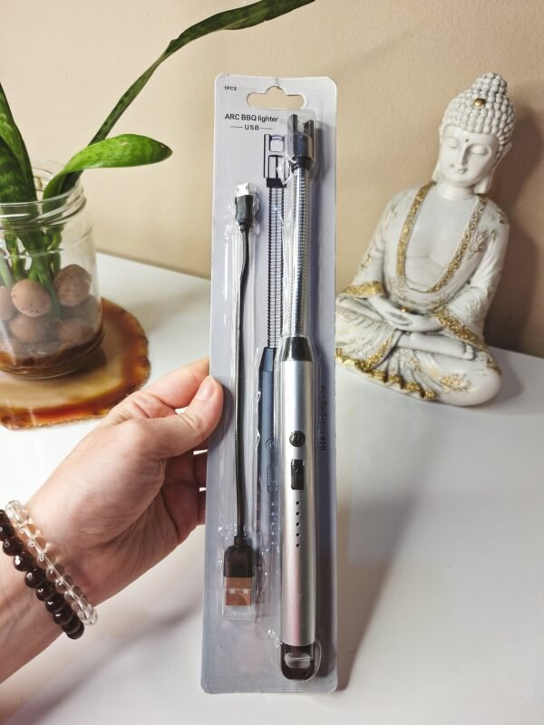 Acendedor Elétrico Recarregável USB para velas cinza