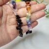 Pulseira de Obsidiana Negra e 7 Cristais Chakras - Harmonia e Proteção Energética
