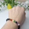 Pulseira 7 Chakras - Pedra Vulcânica 6mm- Harmoniza e Fortalece