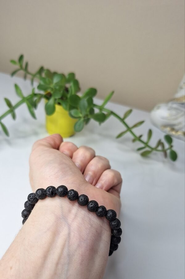 Pulseira 7 Chakras - Pedra Vulcânica 6mm- Harmoniza e Fortalece
