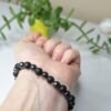 Pulseira De Pedra Vulcânica Com Hematita 6mm- Proteção e Resiliência