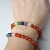 Pulseira 7 Chakras Cornalina 6mm - Energia e Vitalidade