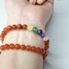 Pulseira 7 Chakras Cornalina 6mm - Energia e Vitalidade