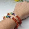 Pulseira 7 Chakras Cornalina 6mm - Energia e Vitalidade