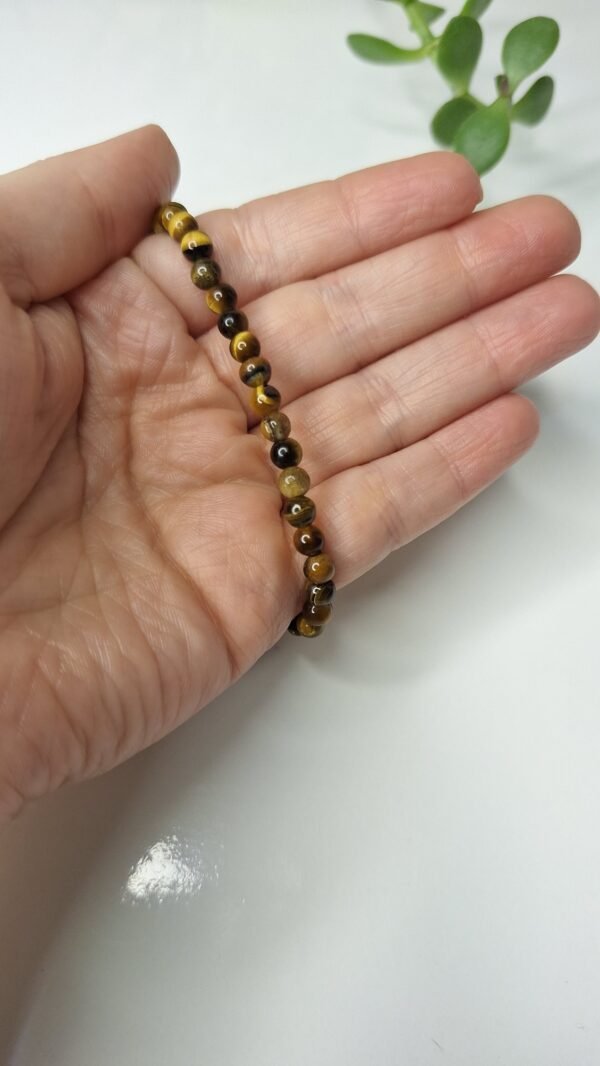 Pulseira de Olho de Tigre 4mm - Coragem e Poder Pessoal