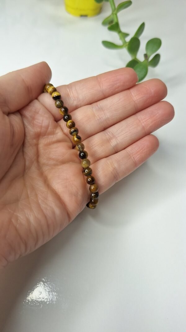 Pulseira de Olho de Tigre 4mm - Coragem e Poder Pessoal