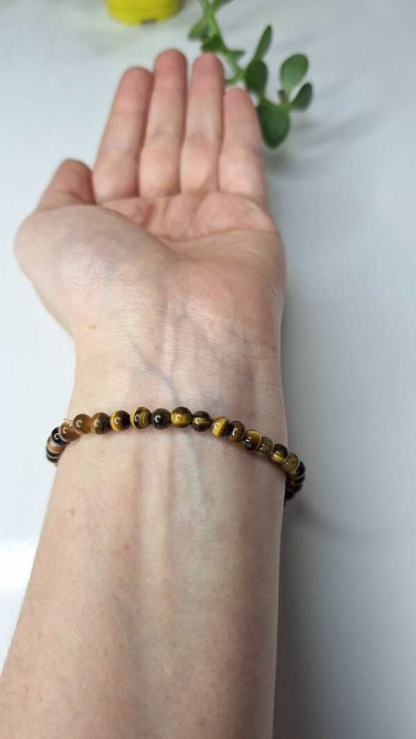 Pulseira de Olho de Tigre 4mm - Coragem e Poder Pessoal