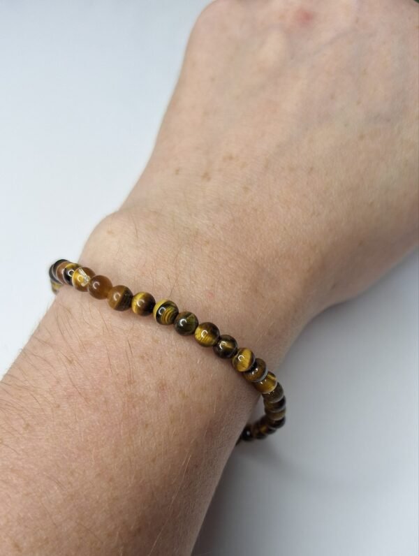 Pulseira de Olho de Tigre 4mm - Coragem e Poder Pessoal