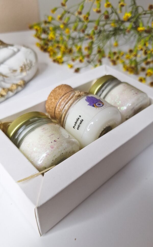 Trio velas Premium -PROTEÇÃO E ABUNDÂNCIA (caixa premium)