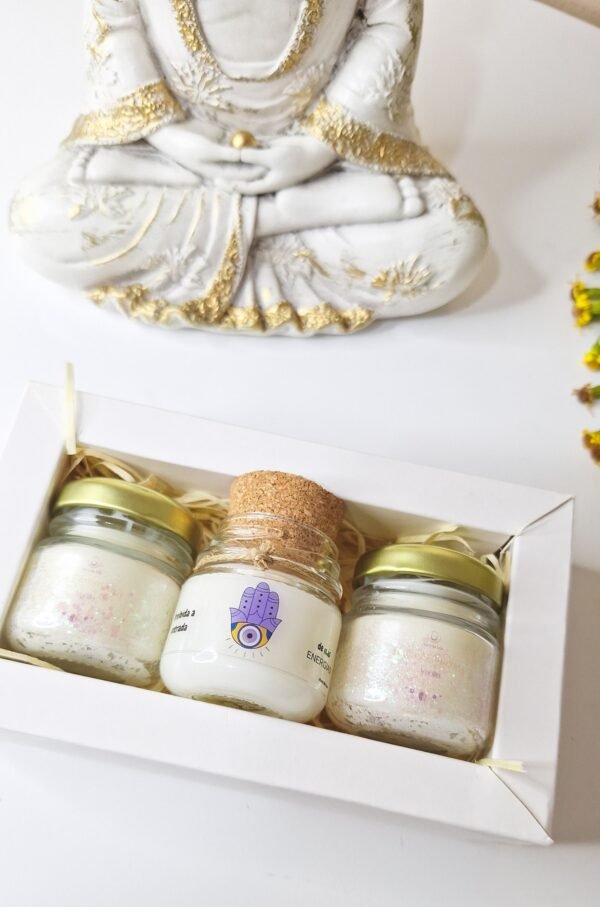 Trio velas Premium -PROTEÇÃO E ABUNDÂNCIA (caixa premium)