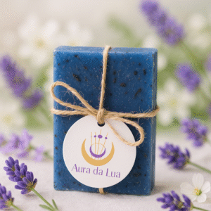 (Lançamento) SABONETE ENERGÉTICO DE LAVANDA E ANIL – (CALMA, PURIFICAÇÃO, EQUILÍBRIO)