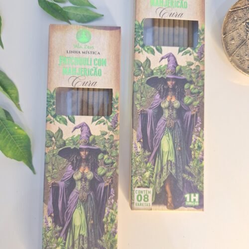 Incenso Vila Zen – Linha Mística das Bruxas 🌿 Patchouli com Manjericão – Cura e Renovação 🌿