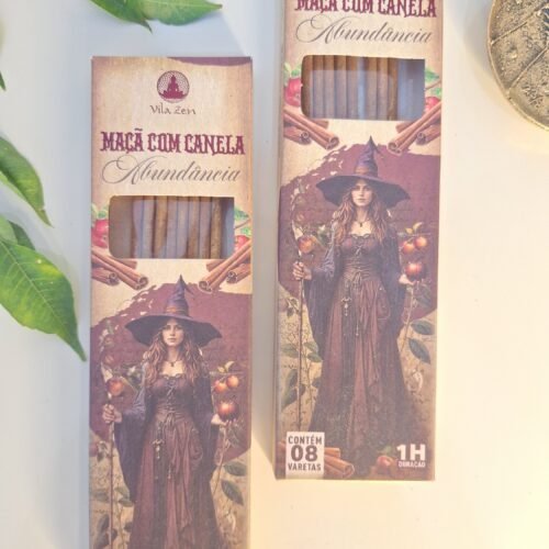 Incenso Vila Zen – Linha Mística das Bruxas 💜 Maça com Canela – Abundância 💜