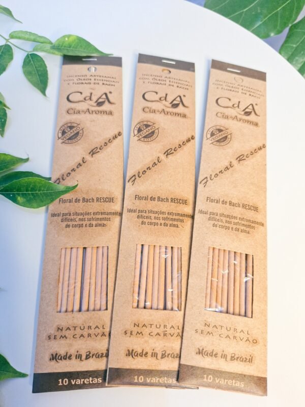 Incenso 100% Natural de Floral de Bach Rescue Vegano- Para momentos difíceis