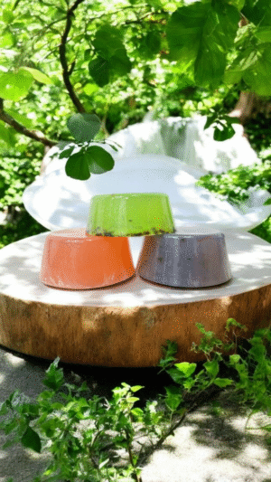 (Lançamento exclusivo) Kit 3 Sabonetes Naturais – Erva-Doce, Jasmim e Lavanda com embalagem Presente