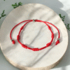 Pulseira 7 Nós Vermelha - Proteção e Boa Sorte (Kabbalah)