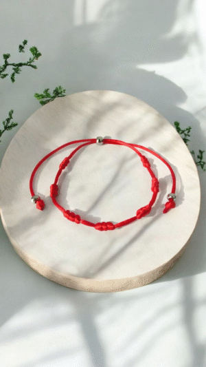Pulseira 7 Nós Vermelha - Proteção e Boa Sorte (Kabbalah)