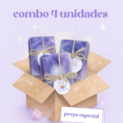 Combo com 4 Sabonetes AMORA (Nutrição Emocional, Acolhimento, Leveza e Prazer) 100g a 120g
