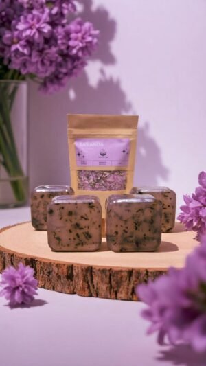💜 Kit Ritual da Calma & Renovação | Lavanda (4 sabonetes + 1 Banho de Lavanda & Camomila — com Reiki)