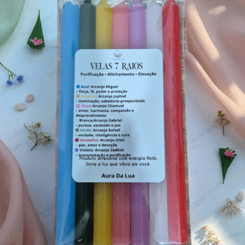 ✨ Vela Palito Aura – 7 Raios | Conexão com os Arcanjos e os Sete Raios Sagrados ✨