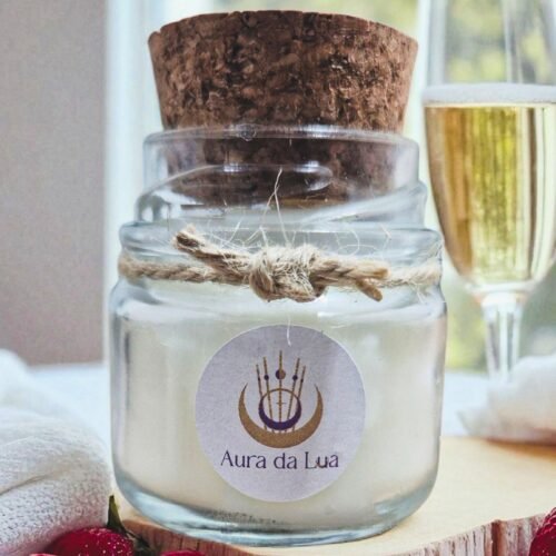 Vela Morango com Champagne – Aroma Festivo | Chama do Encanto e Alegria de Viver