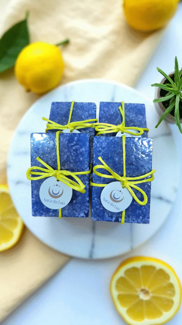 (Lançamento)🍋 Sabonete Energético Luce di Provenza -Anil, Sal Grosso, Extrato de chá verde e  Aroma de Limão Siciliano