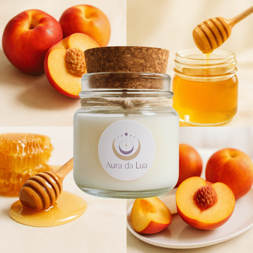 Vela Nectarina e Mel – Aroma Doce Solar | Chama da Abundância e Doçura de Viver