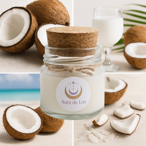 Vela Essência de Coco – Aroma Tropical | Chama da Tranquilidade e Inspiração