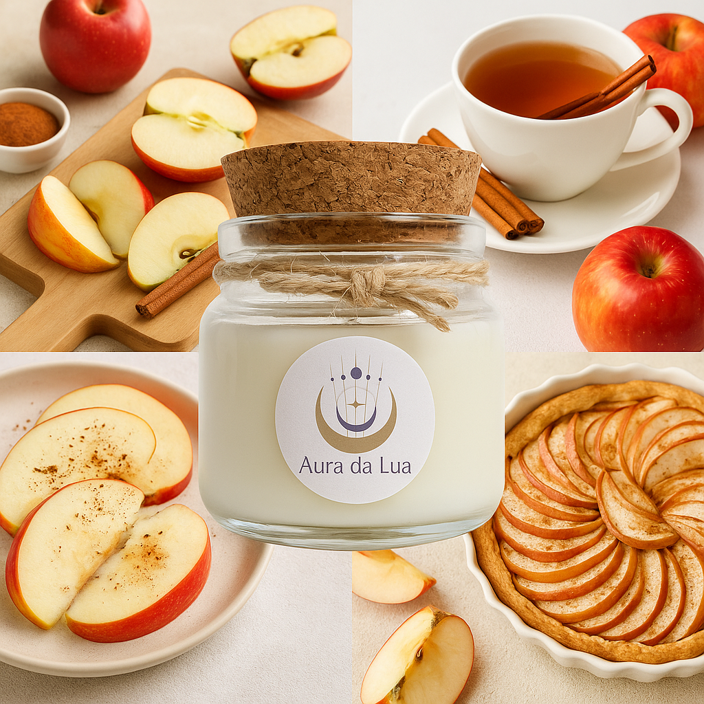 Vela Maçã com Canela – Aroma Quente e Aconchegante | Chama da Coragem e Proteção