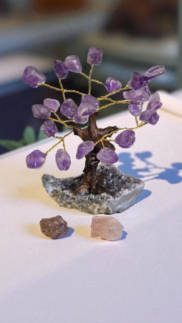 Árvore de Ametista com Base em Drusa – Elevação, Intuição e Proteção Espiritual
