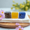 💜Kit Ritual 3 Forças – limpeza, energia e calma (3 sabonetes Lavanda + Mel+ Anil, Alecrim e Sal Grosso — com Reiki)
