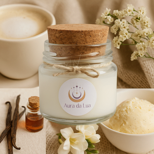 Vela Vanilla – Aroma de Doçura | Chama de Conforto e Afeto (com energia Reiki)