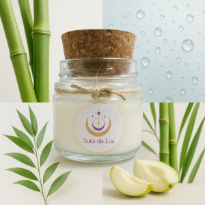 Vela Bamboo – Aroma de Renovação | Chama de Equilíbrio e Leveza  (com energia Reiki)