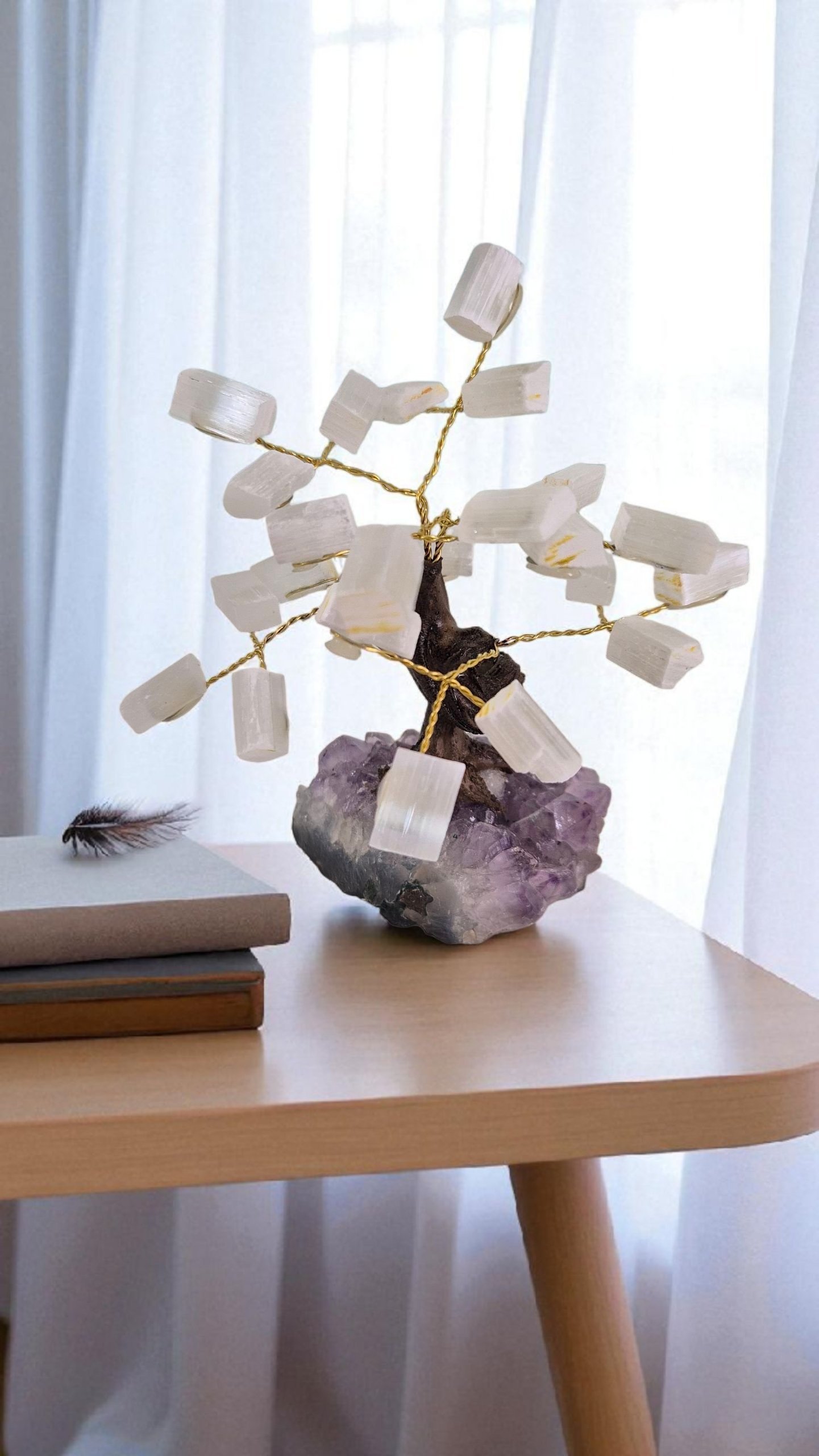 Bonsai Árvore de Pedras – Selenita | Purificação, Elevação Espiritual e Paz Interior