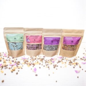 Kit Banhos – Erva-Doce & Louro, Banho do Amor-Próprio, Lavanda & Alecrim, Sal Rosa & Calêndula