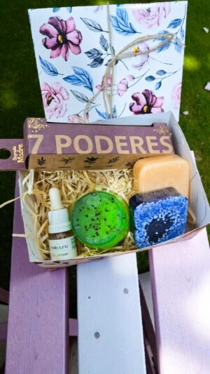 Kit Energético de Fim de Ano do "poder" – 1 Essência Intuitiva + 1 Sabonete de Erva-Doce + 1 Sabonete de Mel + 1 Sabonete de Anil e Sal Grosso + 1 Caixinha de Bombitas Defumadoras 7 Poderes