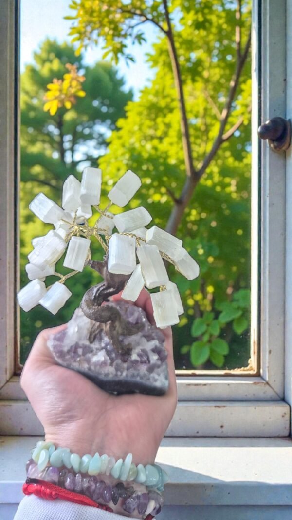 2025/10/1000315001.jpg Bonsai Árvore de Pedras – Selenita | Purificação, Elevação Espiritual e Paz Interior