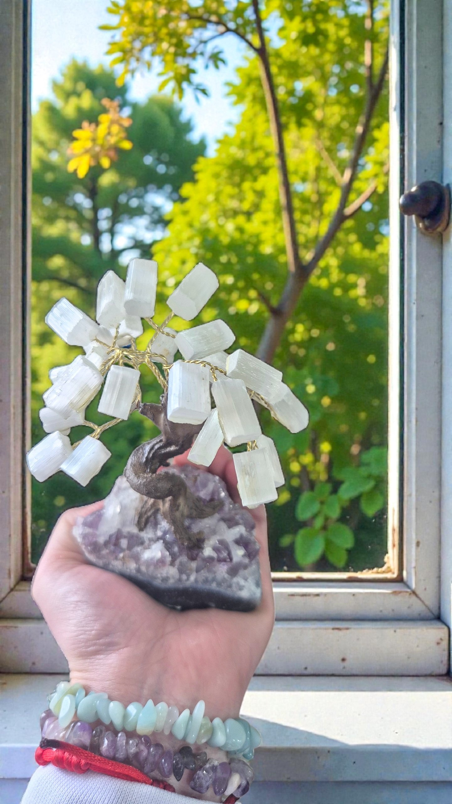 Bonsai Árvore de Pedras – Selenita | Purificação, Elevação Espiritual e Paz Interior
