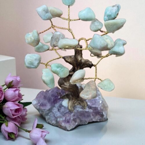 Árvore de Amazonita com Base em Drusa – Calma, Confiança e Verdade Interior