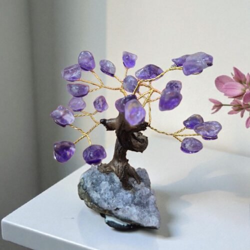 Árvore de Ametista pedra bruta com Base em Drusa – Elevação, Intuição e Proteção Espiritual