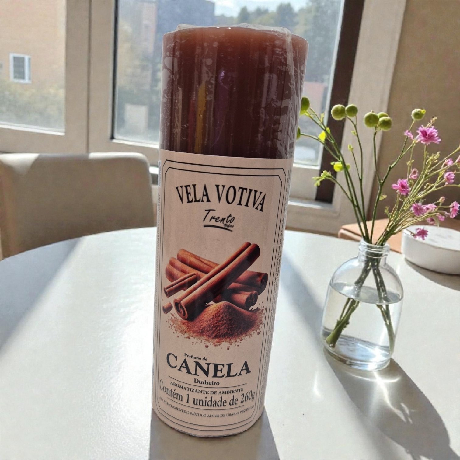 Vela Perfumada 7 Dias 265g – Canela | Dinheiro, Prosperidade e Abertura de Caminhos