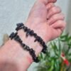 Pulseira de Obsidiana Negra Cascalho– Proteção, Limpeza Energética e Aterramento (acompanha embalagem)