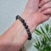 Pulseira Rolada 6mm Mix Ágata Negra e Hematita – Proteção, Aterramento e Equilíbrio Energético(acompanha embalagem)
