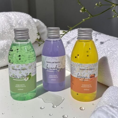 Kit Geleias de Banho | Maçã Verde, Lavanda e Laranja Lima — 3 unidades de 100ml cada