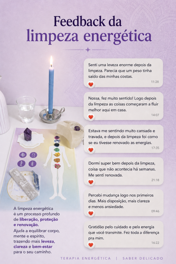 Limpeza Energética Completa com Reiki + Vela Ritualística de Arcanjo Miguel
