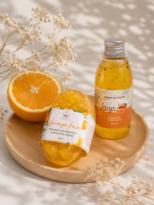 Kit Dupla Queridinha Geleia de banho + Sabonete Massageador- Laranja Lima