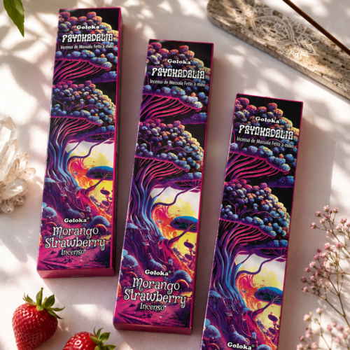 Incenso Goloka Psychedelic Morango Strawberry | Massala Indiano
