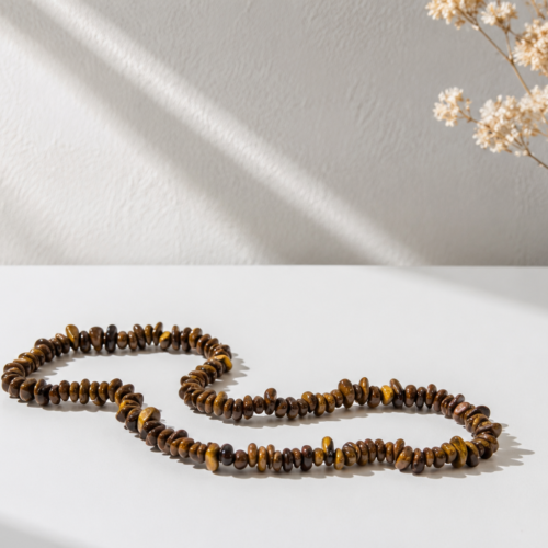 Colar de Olho de Tigre Cascalho – Proteção, Coragem e Prosperidade(com embalagem e energia Reiki)