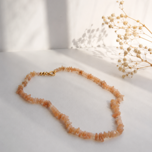 Colar de Pedra do Sol Cascalho – Alegria, Vitalidade e Poder Pessoal(com embalagem e energia Reiki)